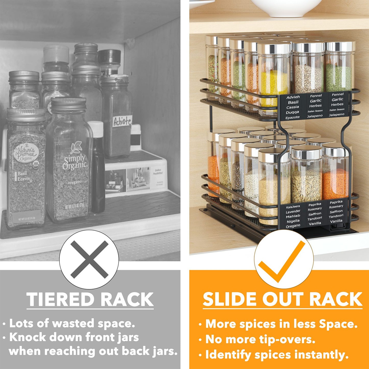 slide out spice rack