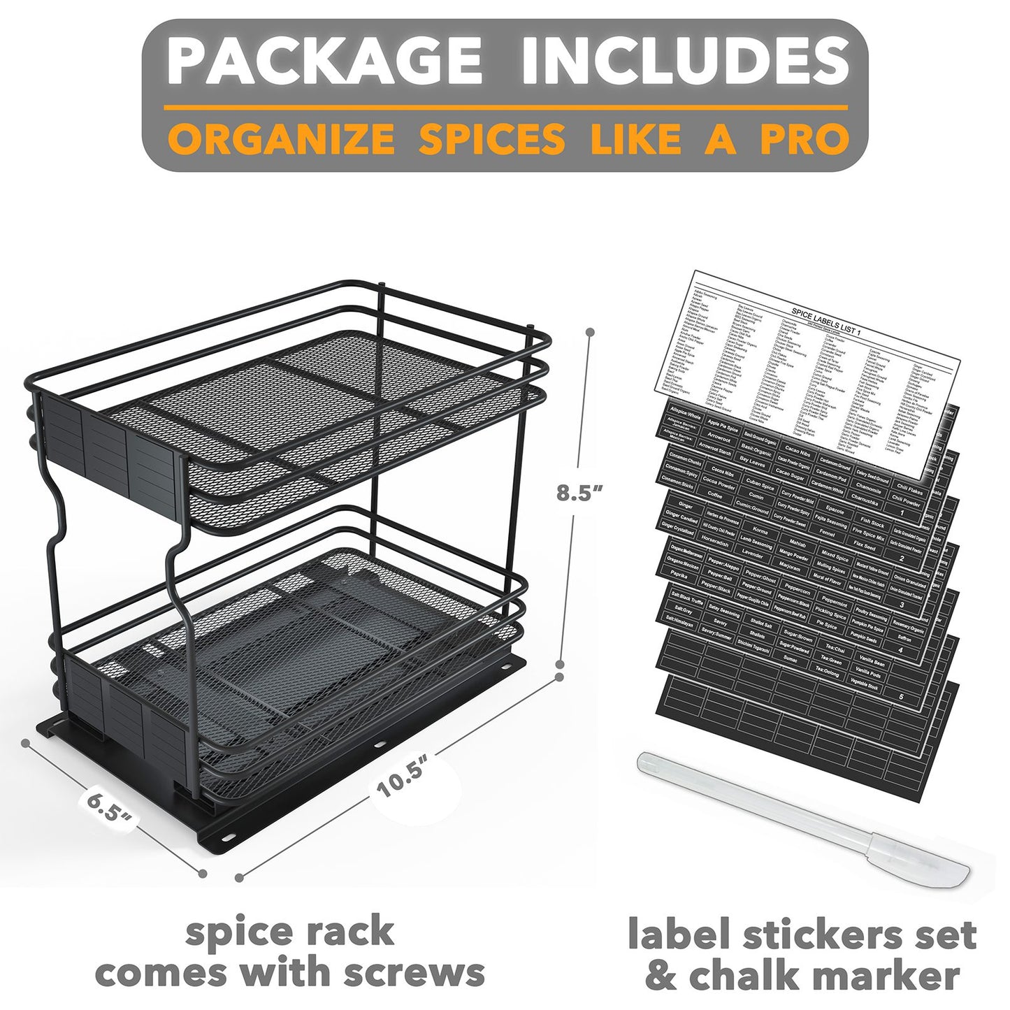 slide out spice rack
