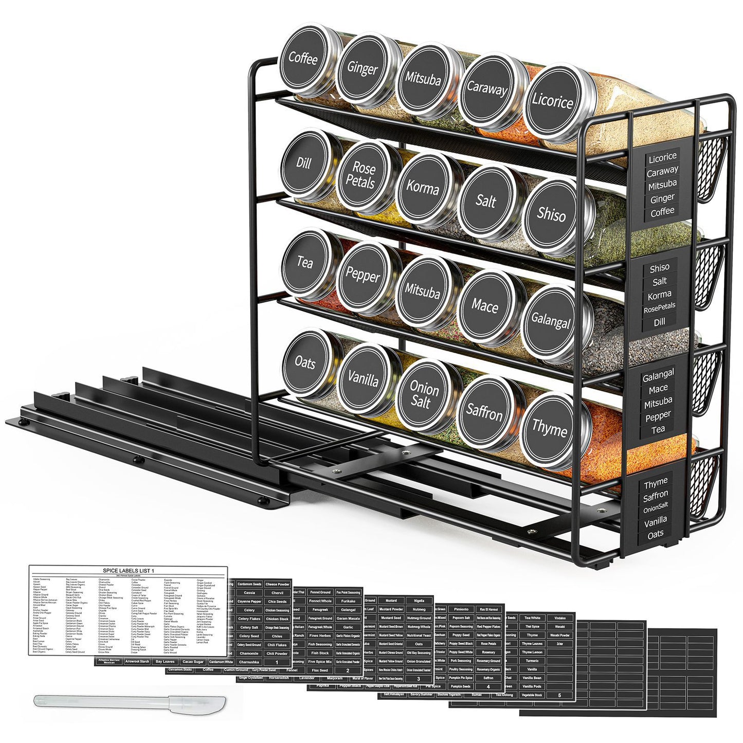 pull out spice rack organizer