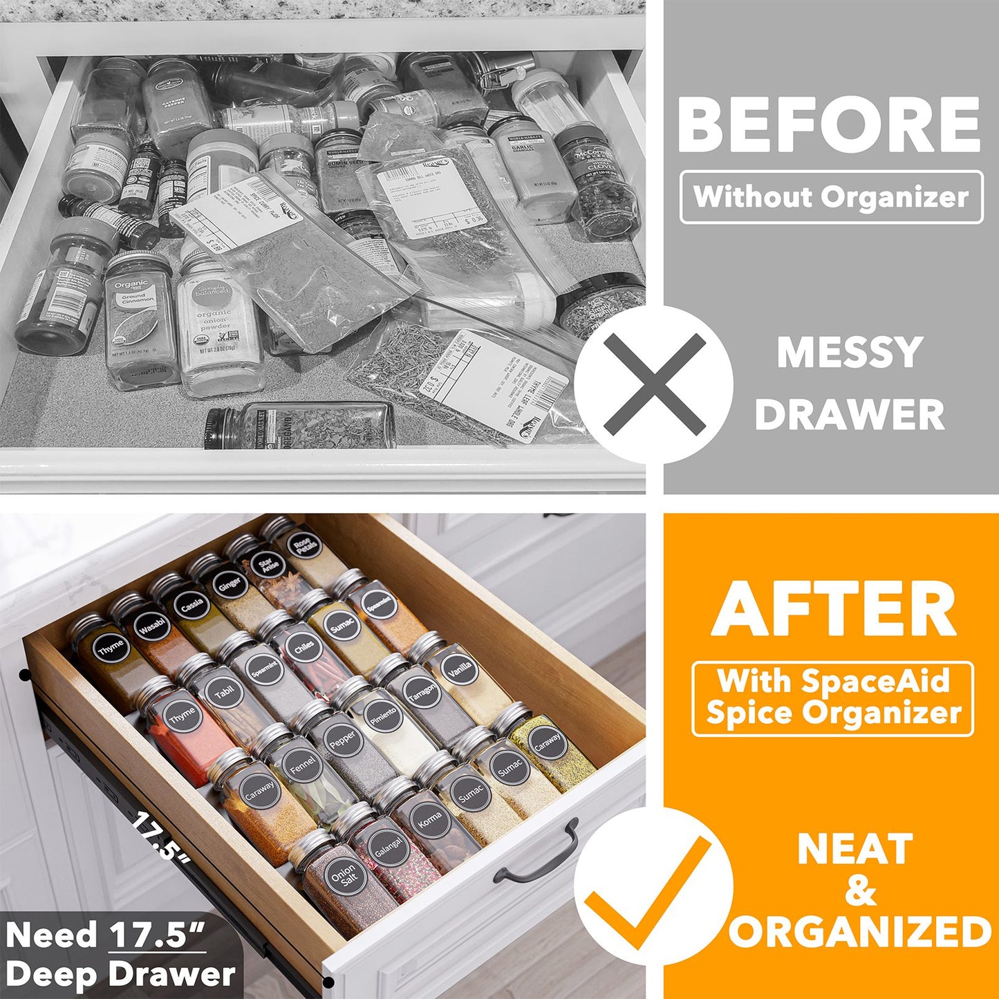 in drawer spice organizer