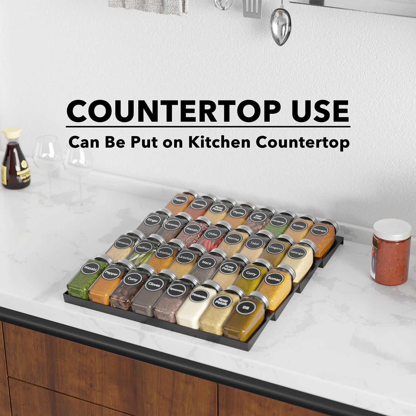 SpaceAid kitchen drawer spice organizer