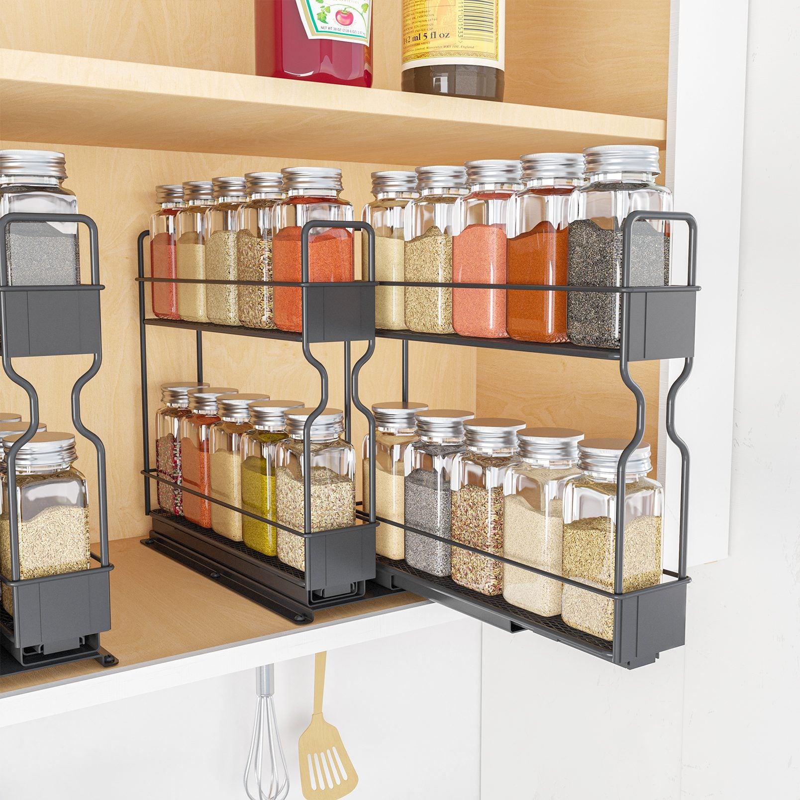 slide out spice rack organizer