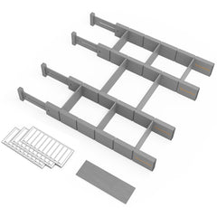 SpaceAid Bamboo Kitchen Drawer Dividers, 4 Dividers And 9 Inserts (Grey) SpaceAid Bamboo Kitchen Drawer Dividers, 4 Dividers And 9 Inserts (Grey)