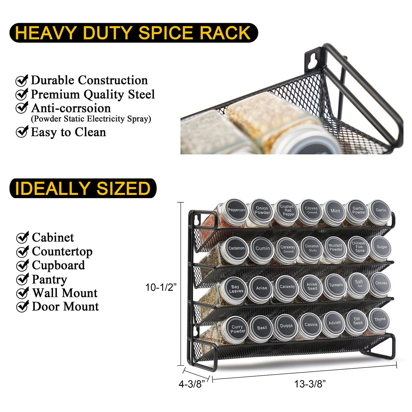 Cabinet Spice Rack Organizer