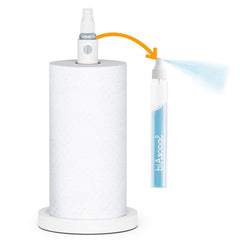 SpaceAid® 2 in 1 Under Cabinet Paper Towel Holder with Spray Bottle Inside Center in White SpaceAid® 2 in 1 Under Cabinet Paper Towel Holder with Spray Bottle Inside Center in White