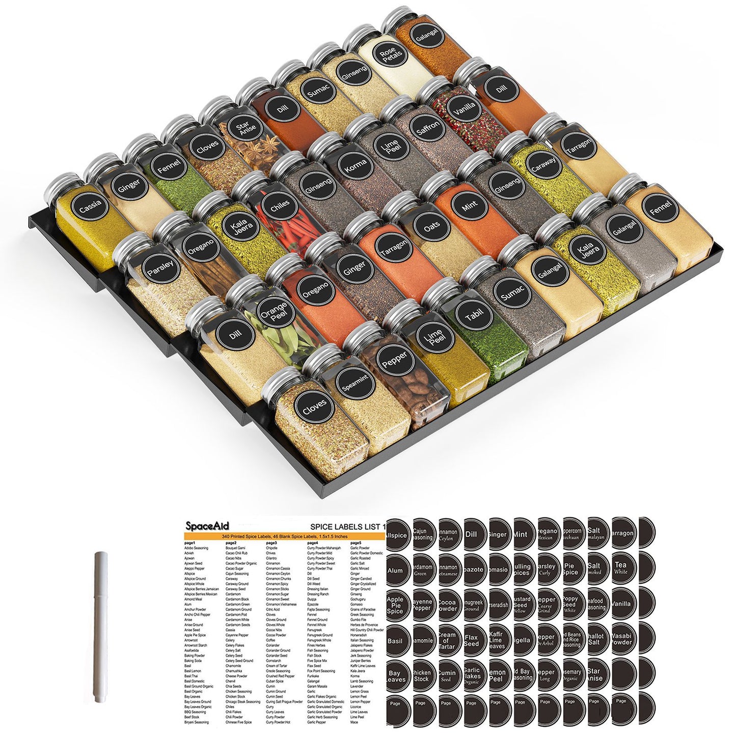 SpaceAid kitchen drawer spice organizer
