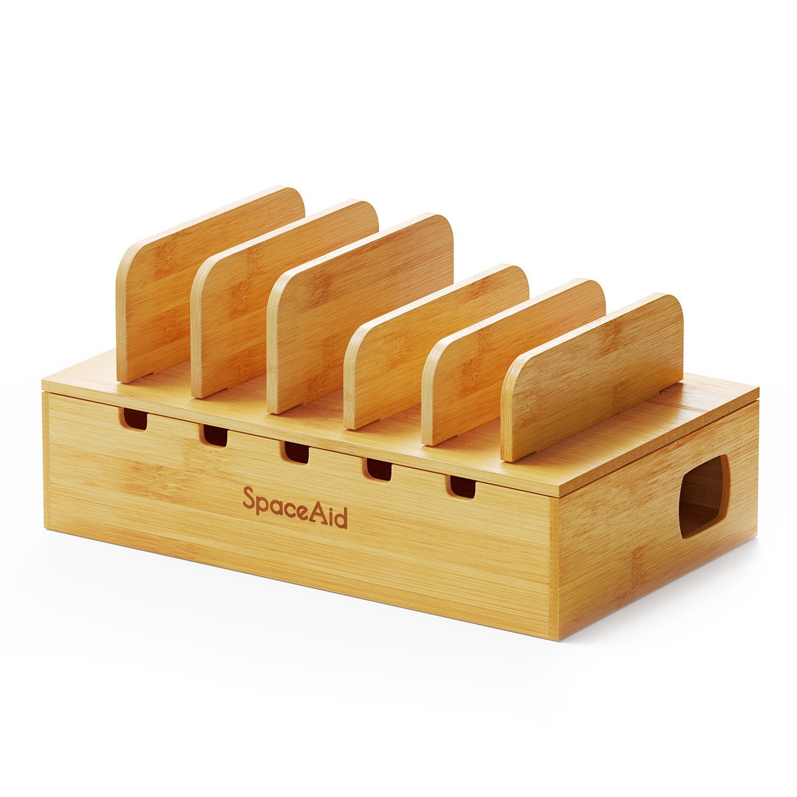 SpaceAid bamboo charging station organizer