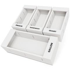 SpaceAid Bamboo Storage Bag Organizer for Kitchen Drawer, 4 Pack, White SpaceAid Bamboo Storage Bag Organizer for Kitchen Drawer, 4 Pack, White