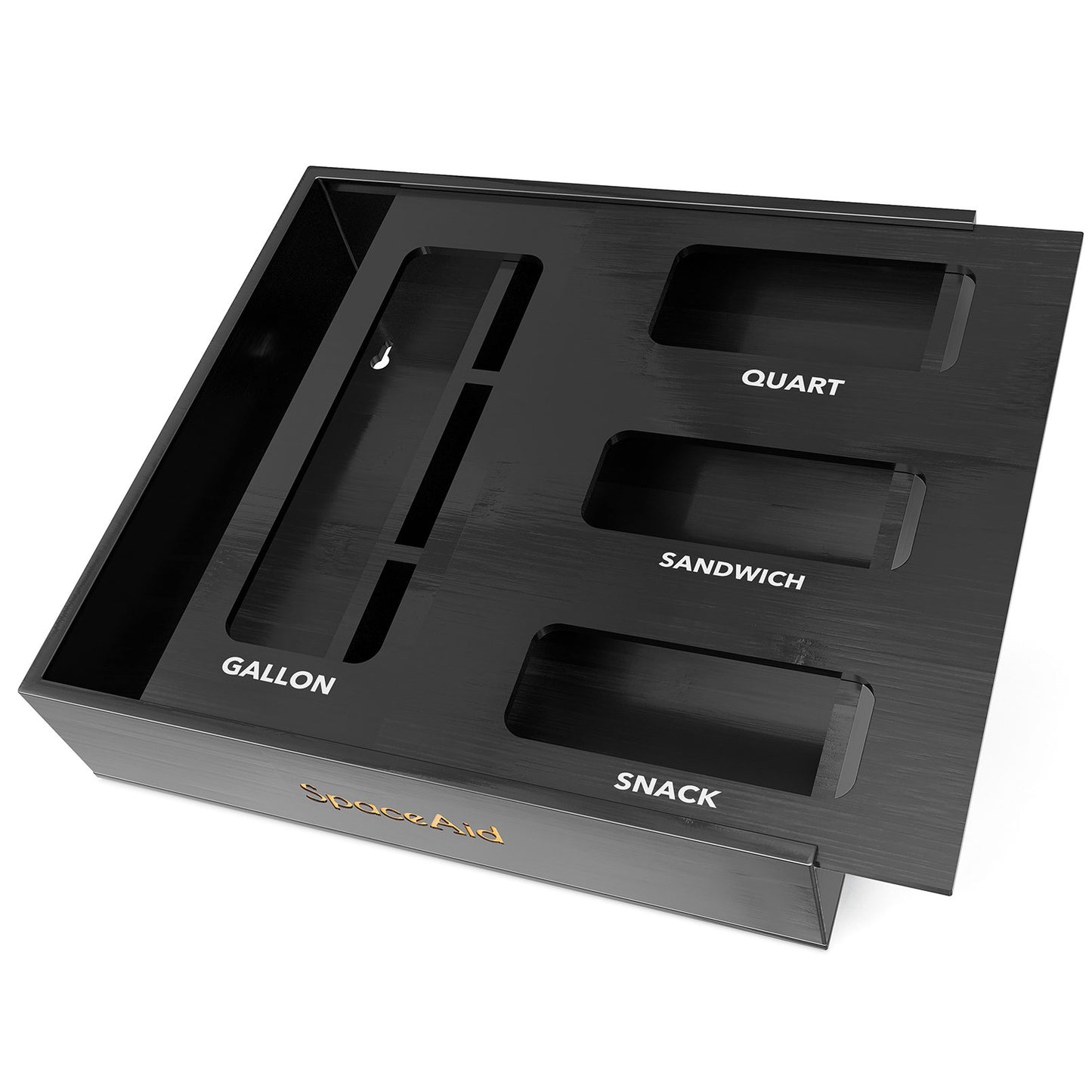 SpaceAid black bamboo food bag storage organizer