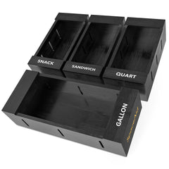 SpaceAid Food Storage Bag Organizer, 4 Pack, Black SpaceAid Food Storage Bag Organizer, 4 Pack, Black