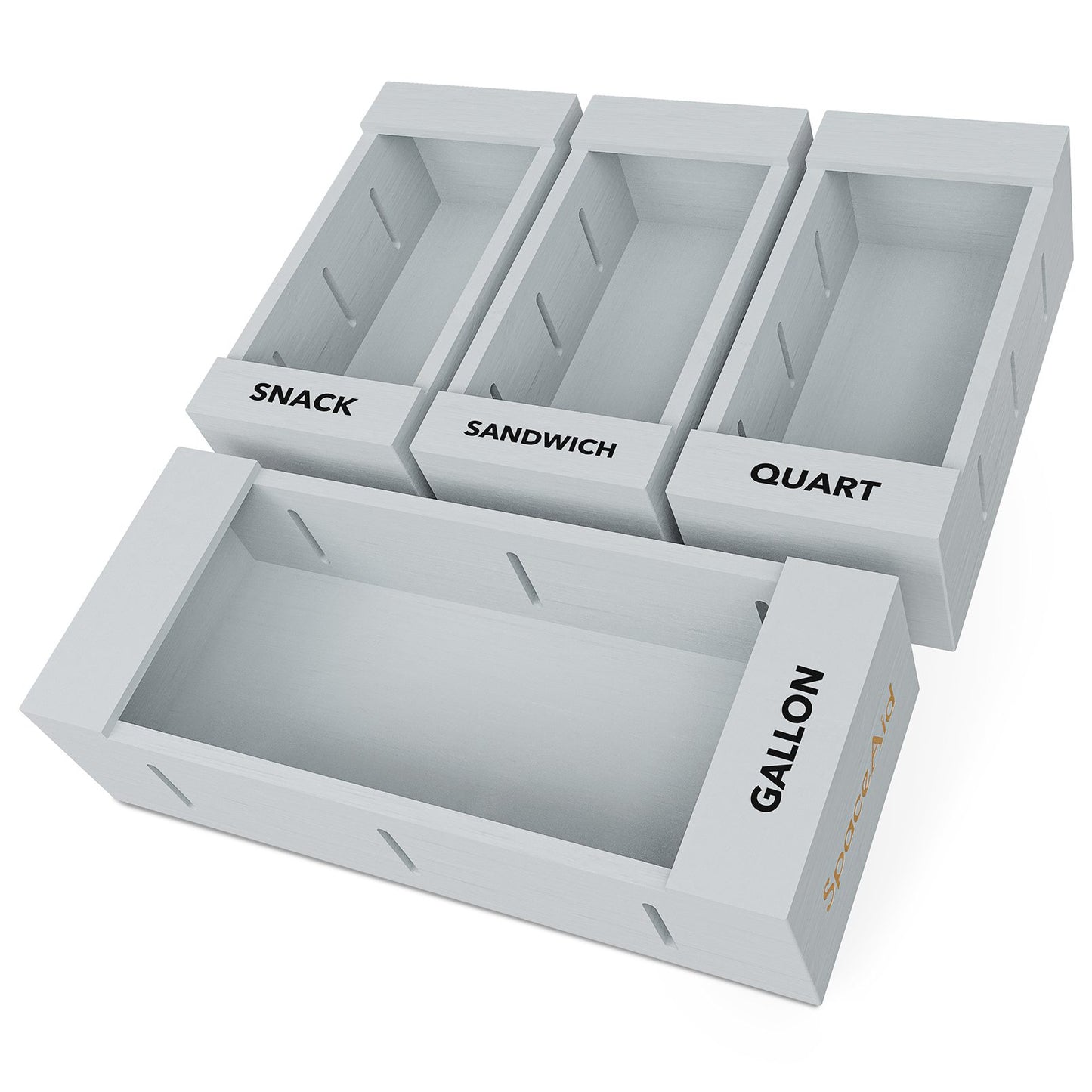 SpaceAid gray ziplock bag storage organizer