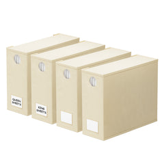 SpaceAid Foldable Bed Sheet Organizer 4 Pack Set, Beige SpaceAid Foldable Bed Sheet Organizer 4 Pack Set, Beige