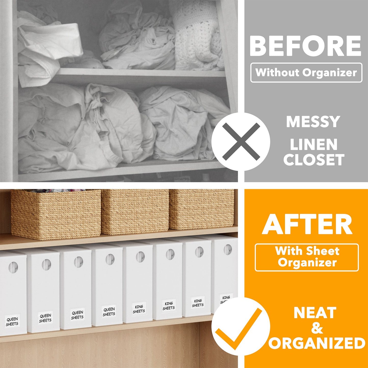bed sheet storage organizer