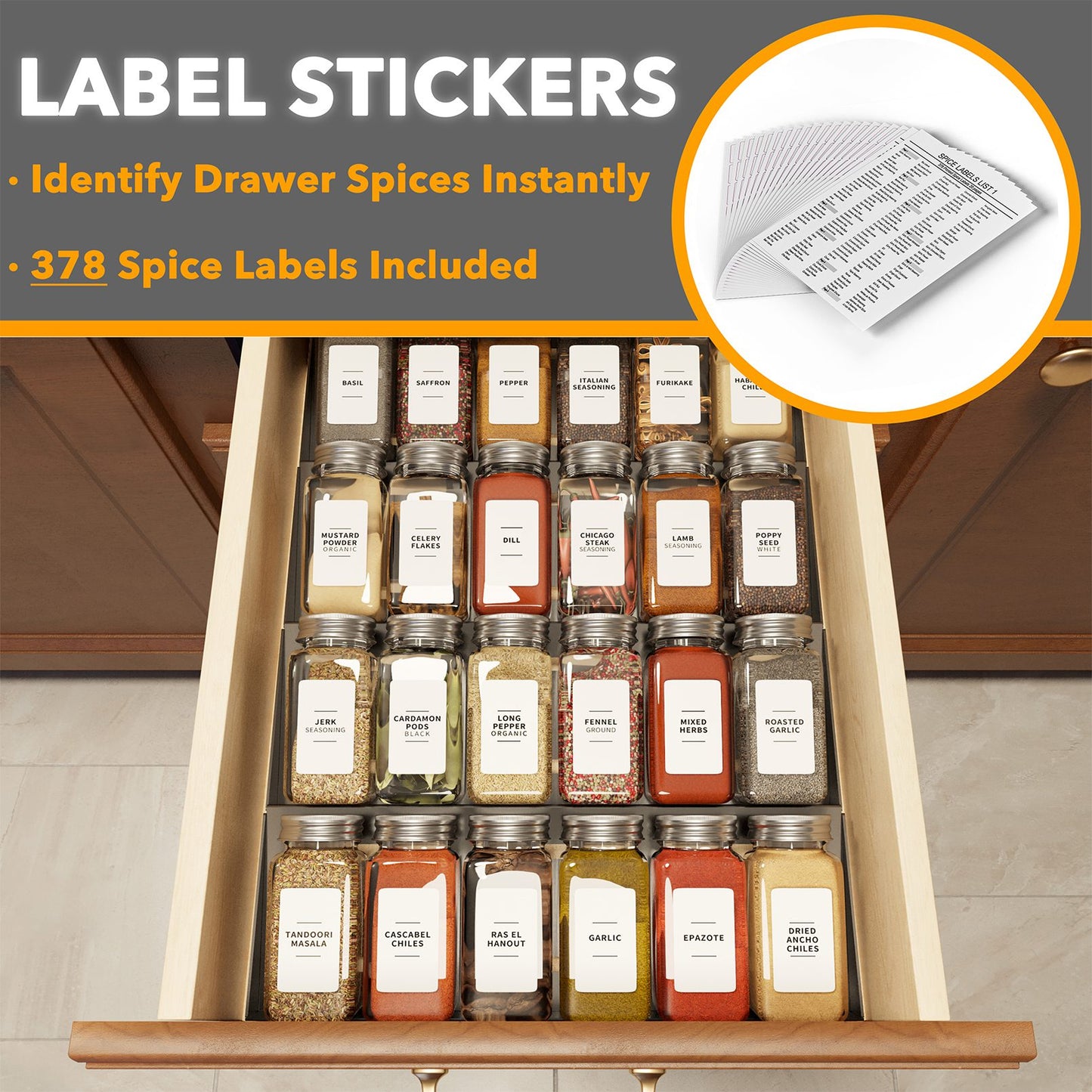 SpaceAid best spice drawer organizer