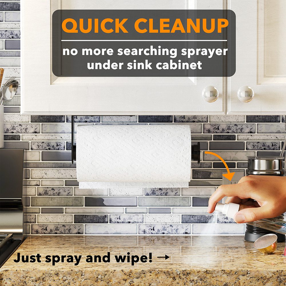 Paper Towel Holder With Spray Bottle