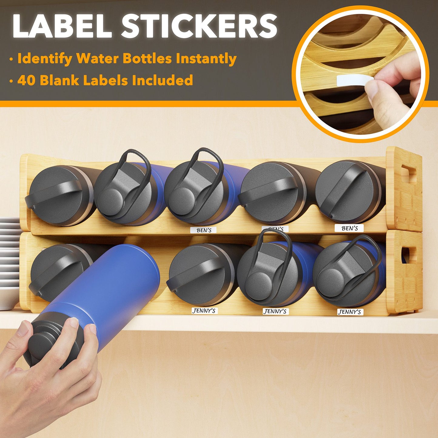 SpaceAid water bottle storage