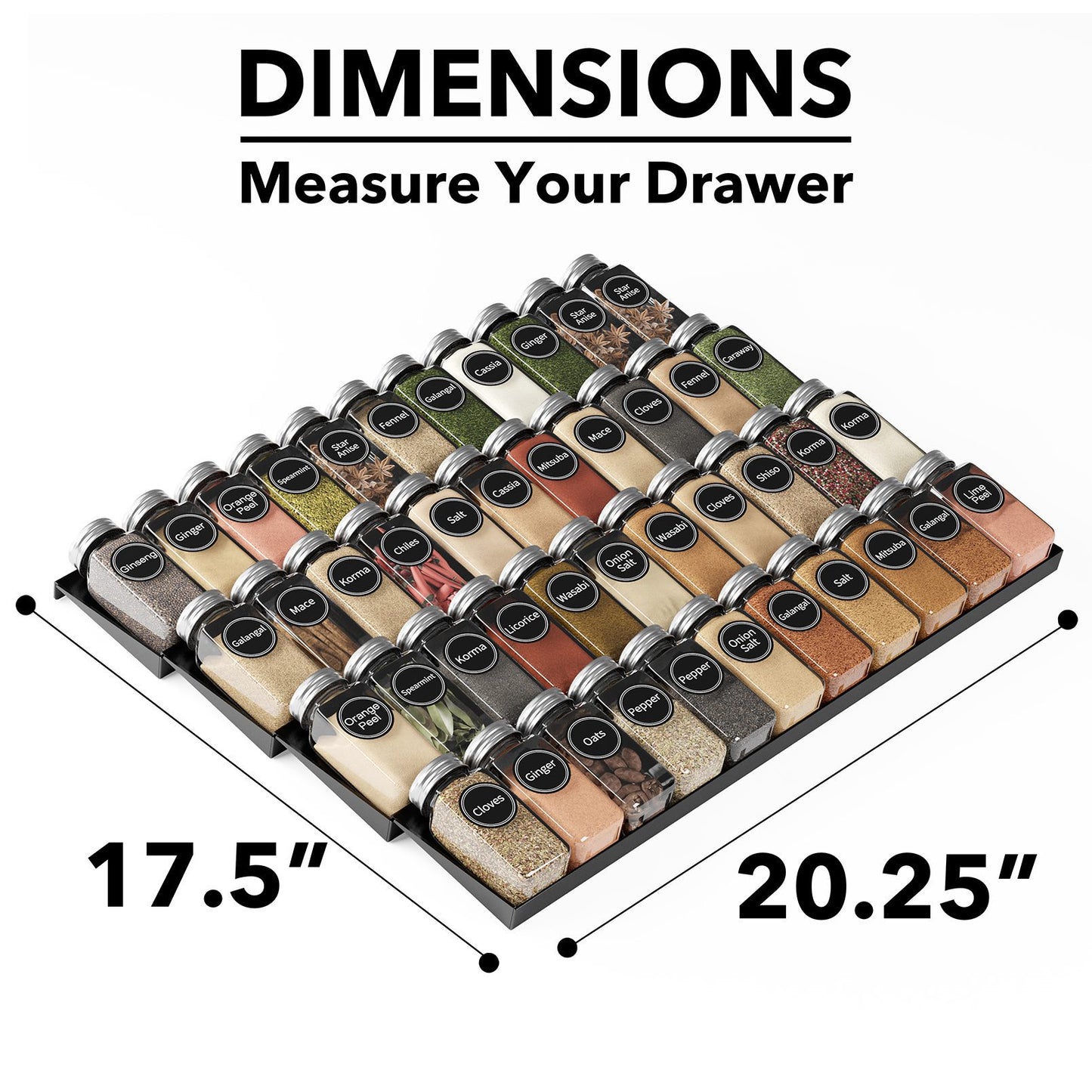 SpaceAid kitchen spice drawer organizer