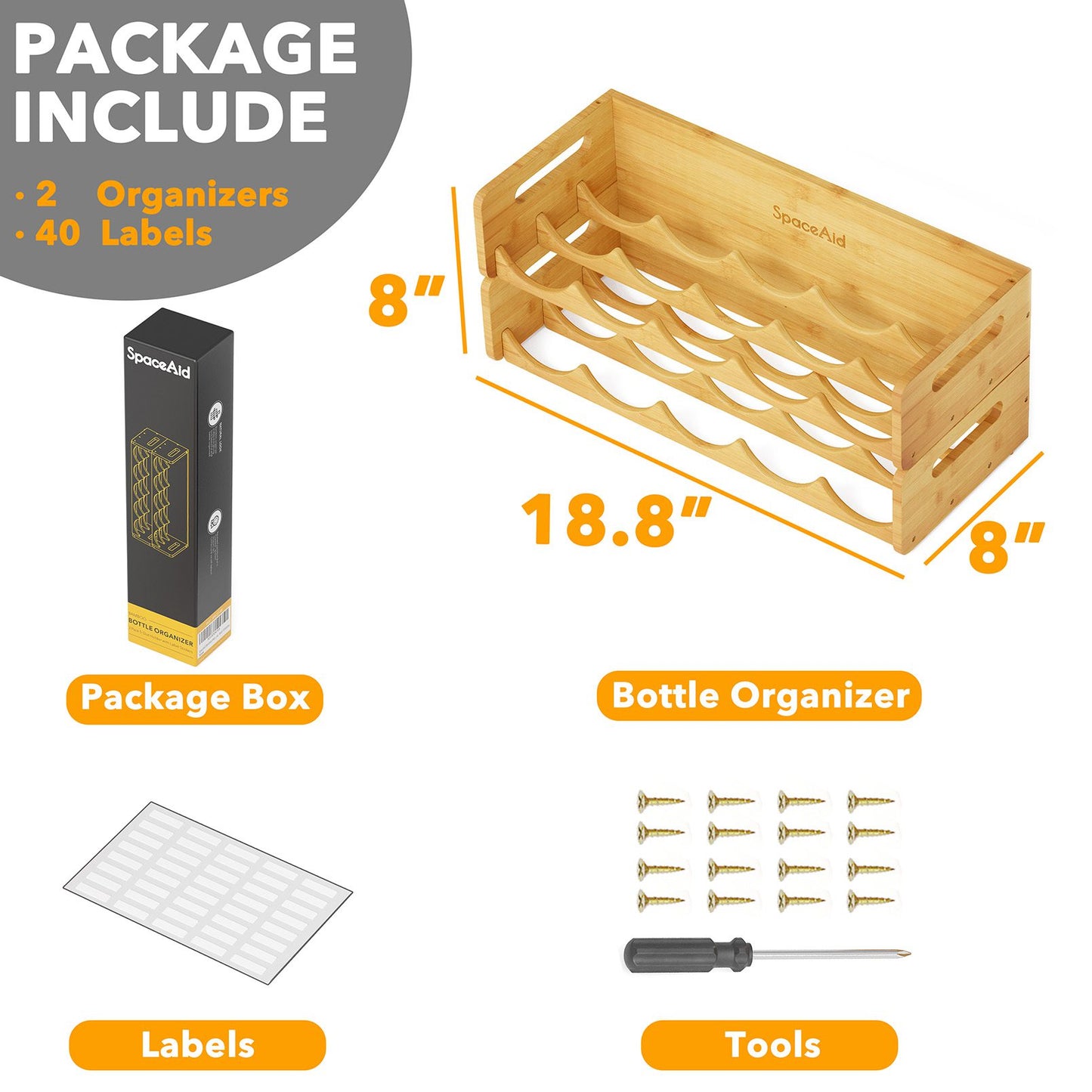 SpaceAid water bottle storage