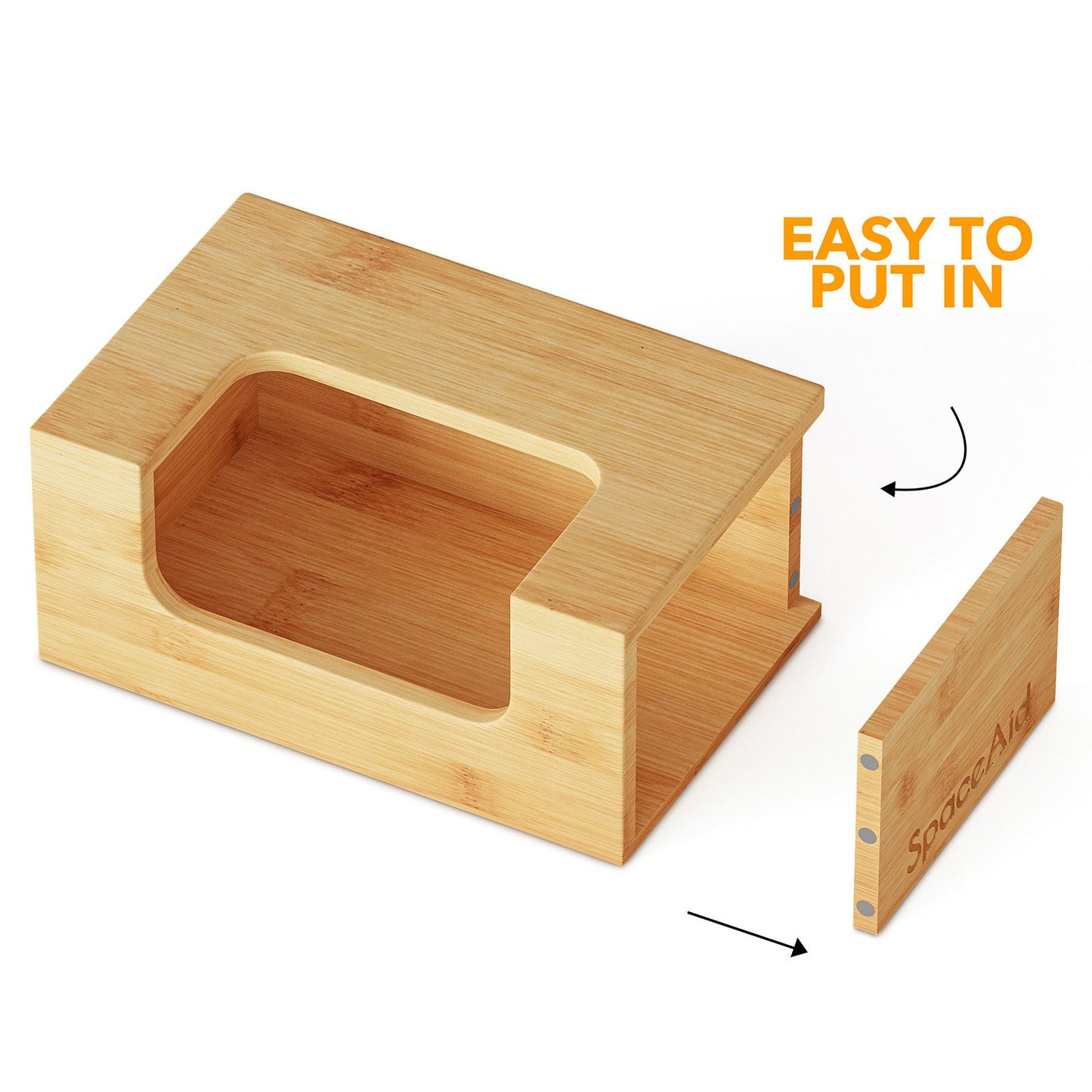 SpaceAid Bamboo Dryer Sheet Holder with Opening and Labels for Laundry Softener Organization and Storage