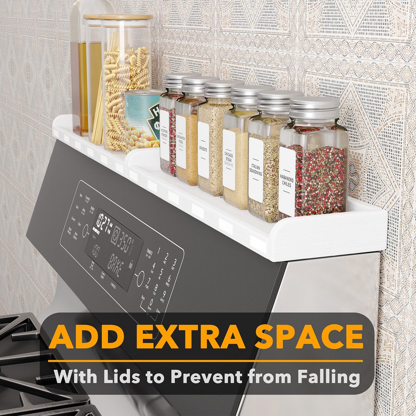SpaceAid white shelf over stove