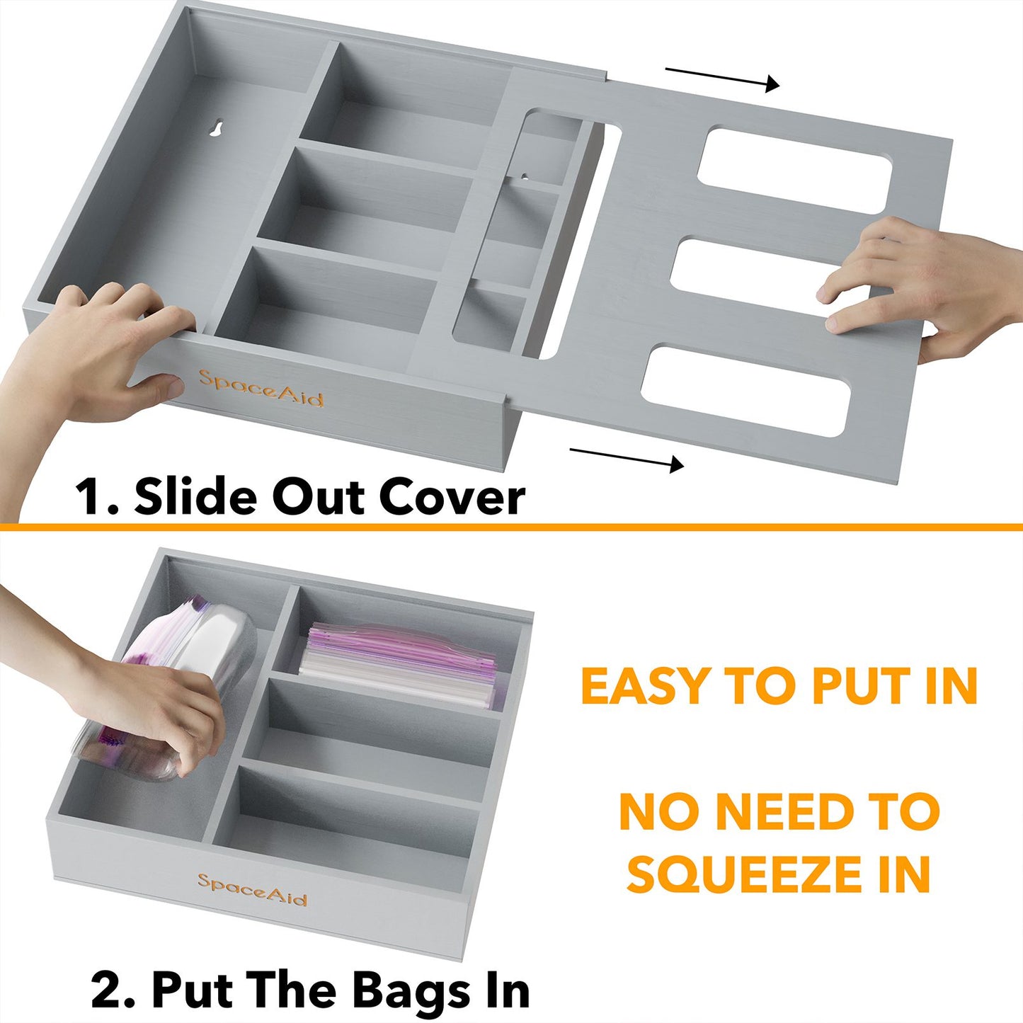 SpaceAid gray bag organizer