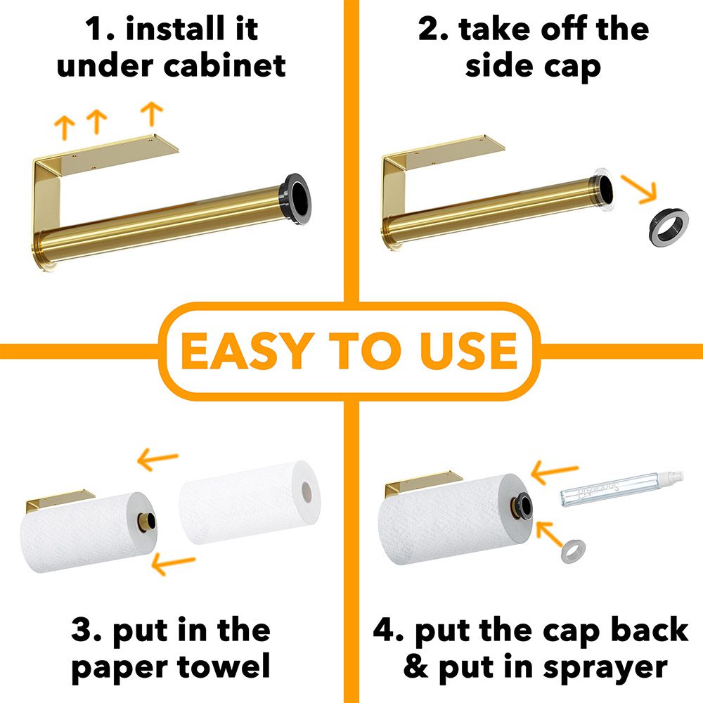 SpaceAid gold paper towel holder