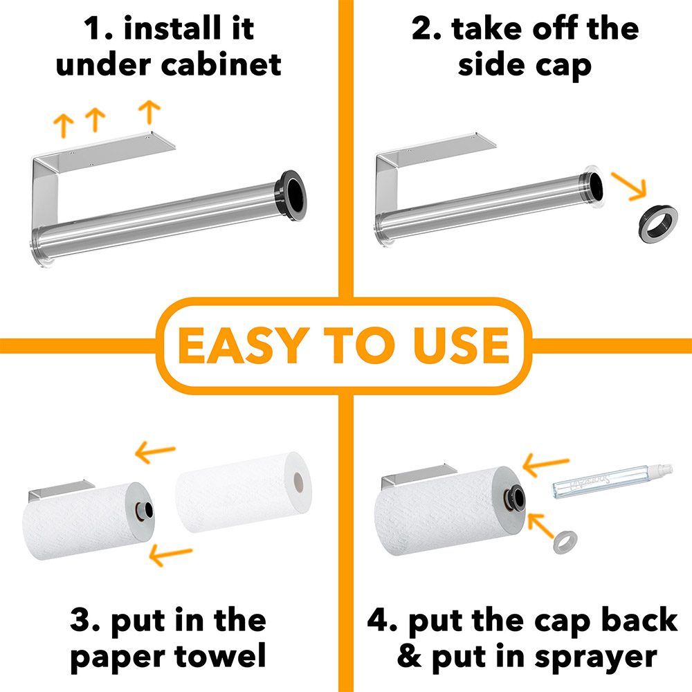 Paper towel holder under cabinet