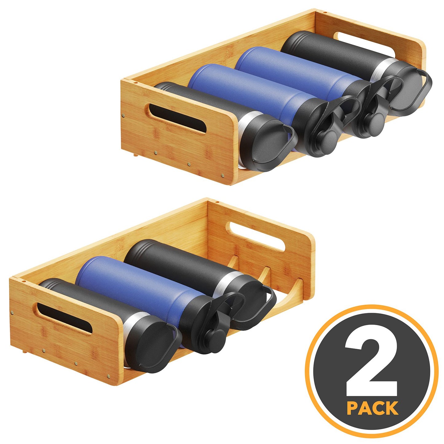 bamboo water bottle organizer rack