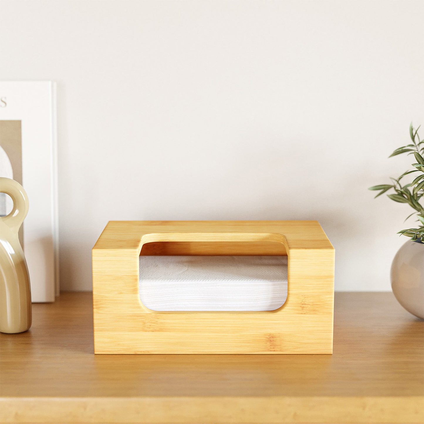 SpaceAid Bamboo Dryer Sheet Holder with Opening and Labels for Laundry Softener Organization and Storage