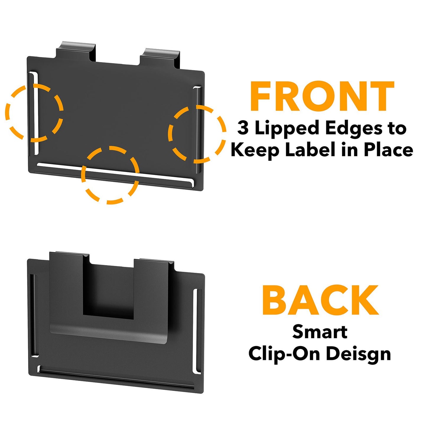 SpaceAid 10 Pack Black Pantry Basket Label Clips on for Storage Bins with 20 Label Cards