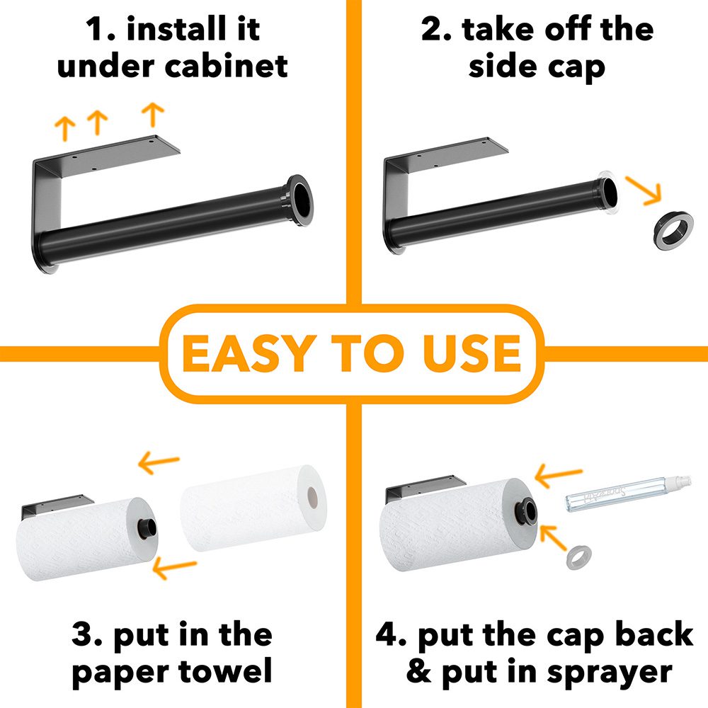 Paper Towel Holder With Spray Bottle