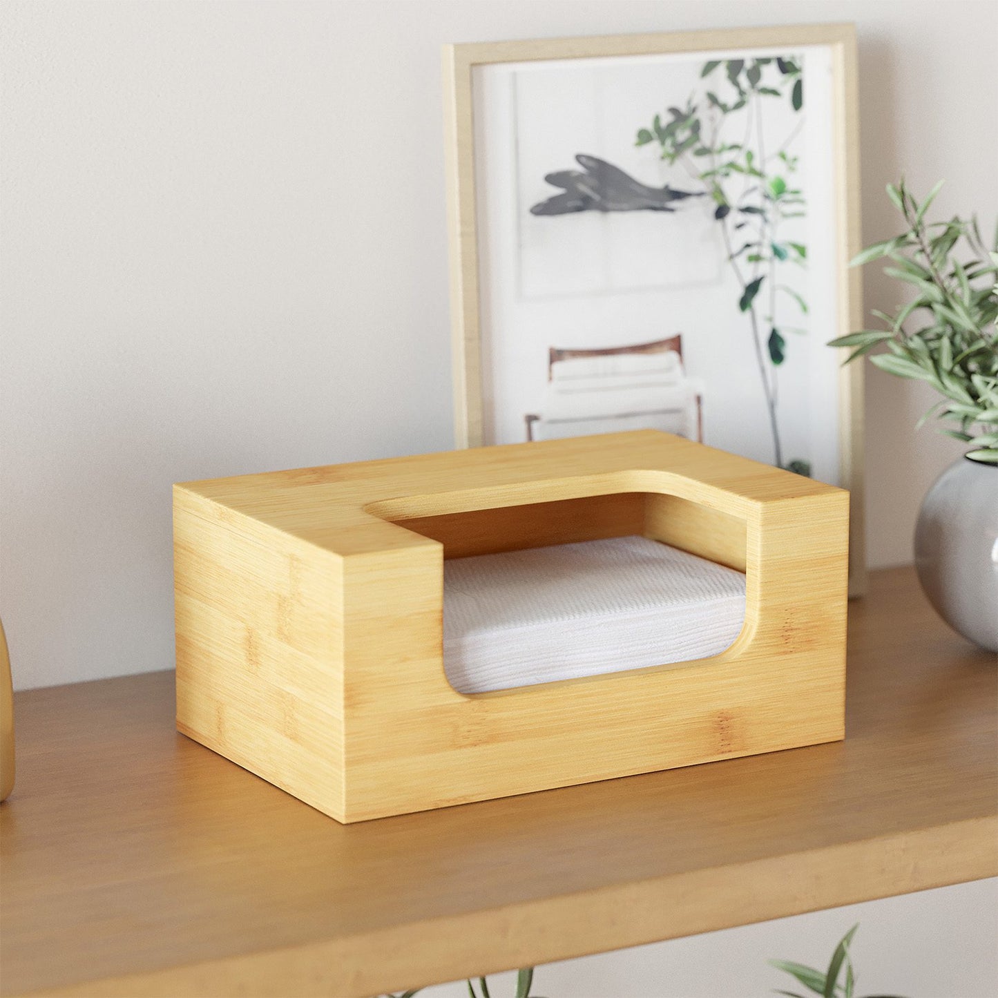 SpaceAid Bamboo Dryer Sheet Holder with Opening and Labels for Laundry Softener Organization and Storage