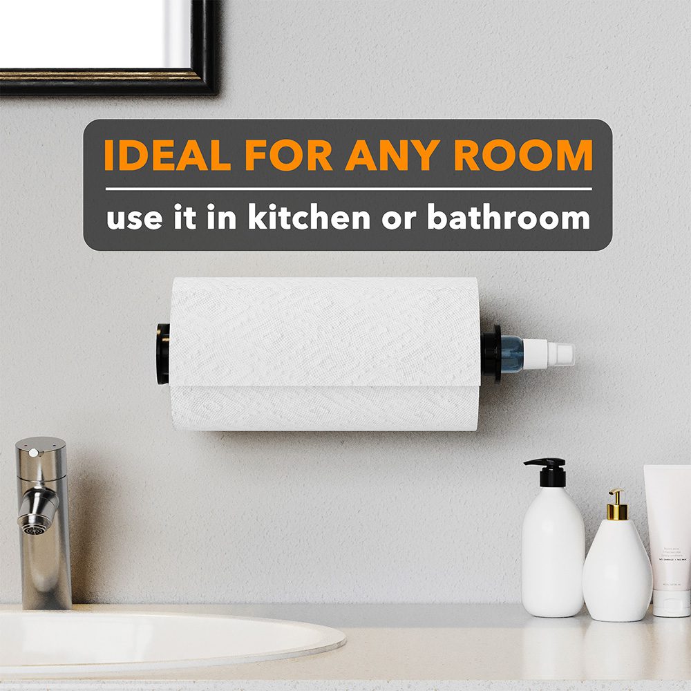 Paper Towel Holder With Spray Bottle