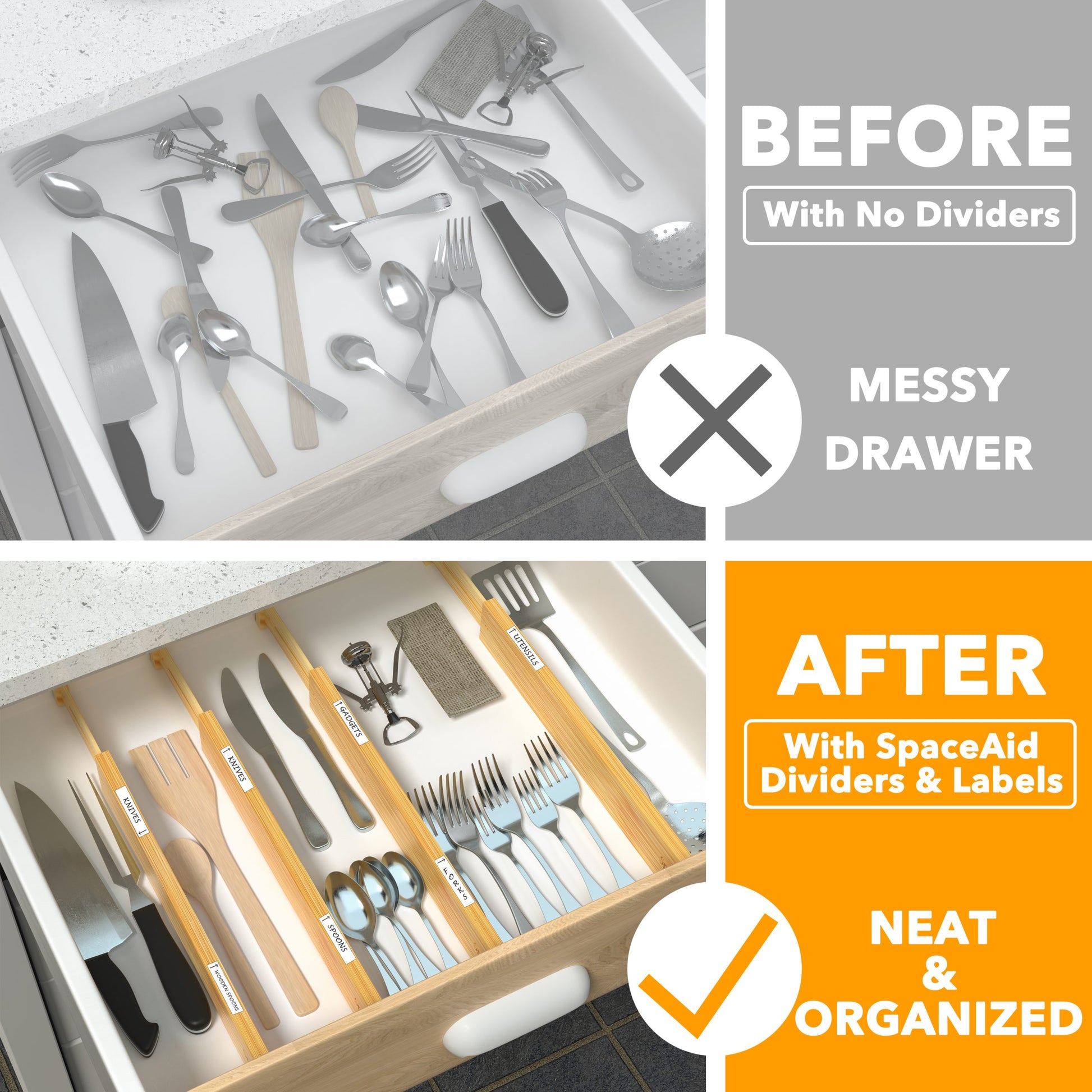 Bamboo Drawer Organizer