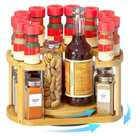 2 tier lazy susan spice rack organizer