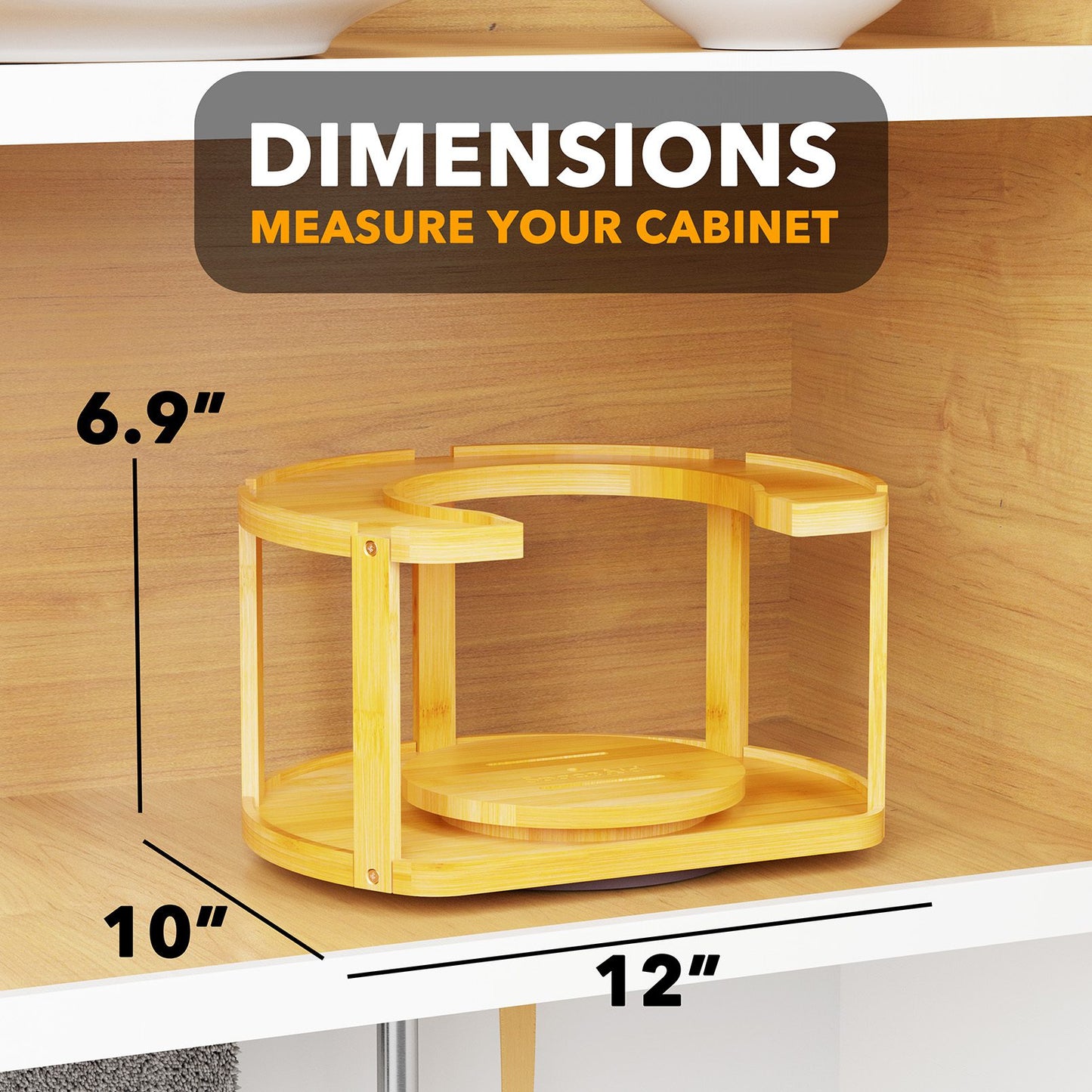 2 tier lazy susan spice rack organizer