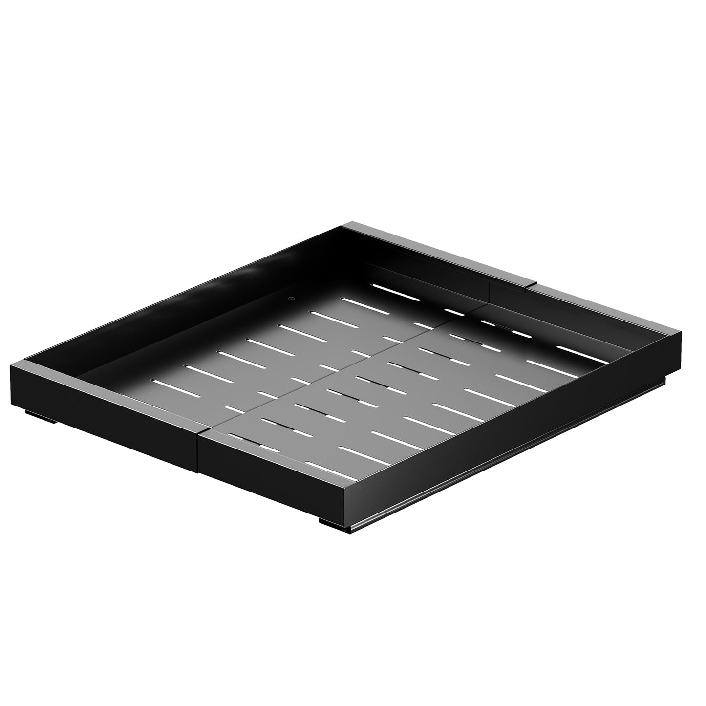 SpaceAid Adjustable No-Drill Adhesive Pull-Out Cabinet Shelves for Kitchen Black, 21" Deep