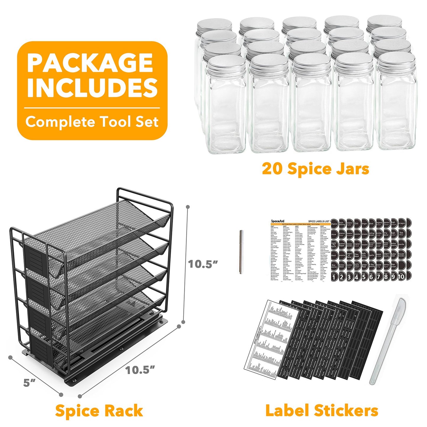 Pull Out Spice Rack Organizer