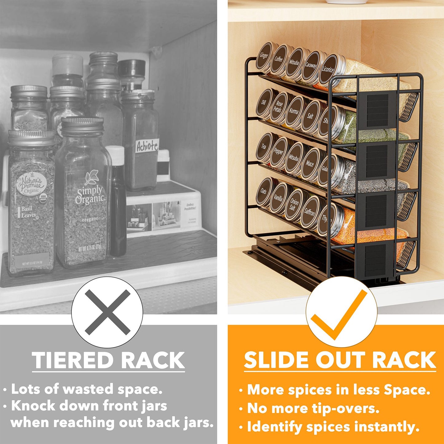 Pull Out Spice Rack Organizer