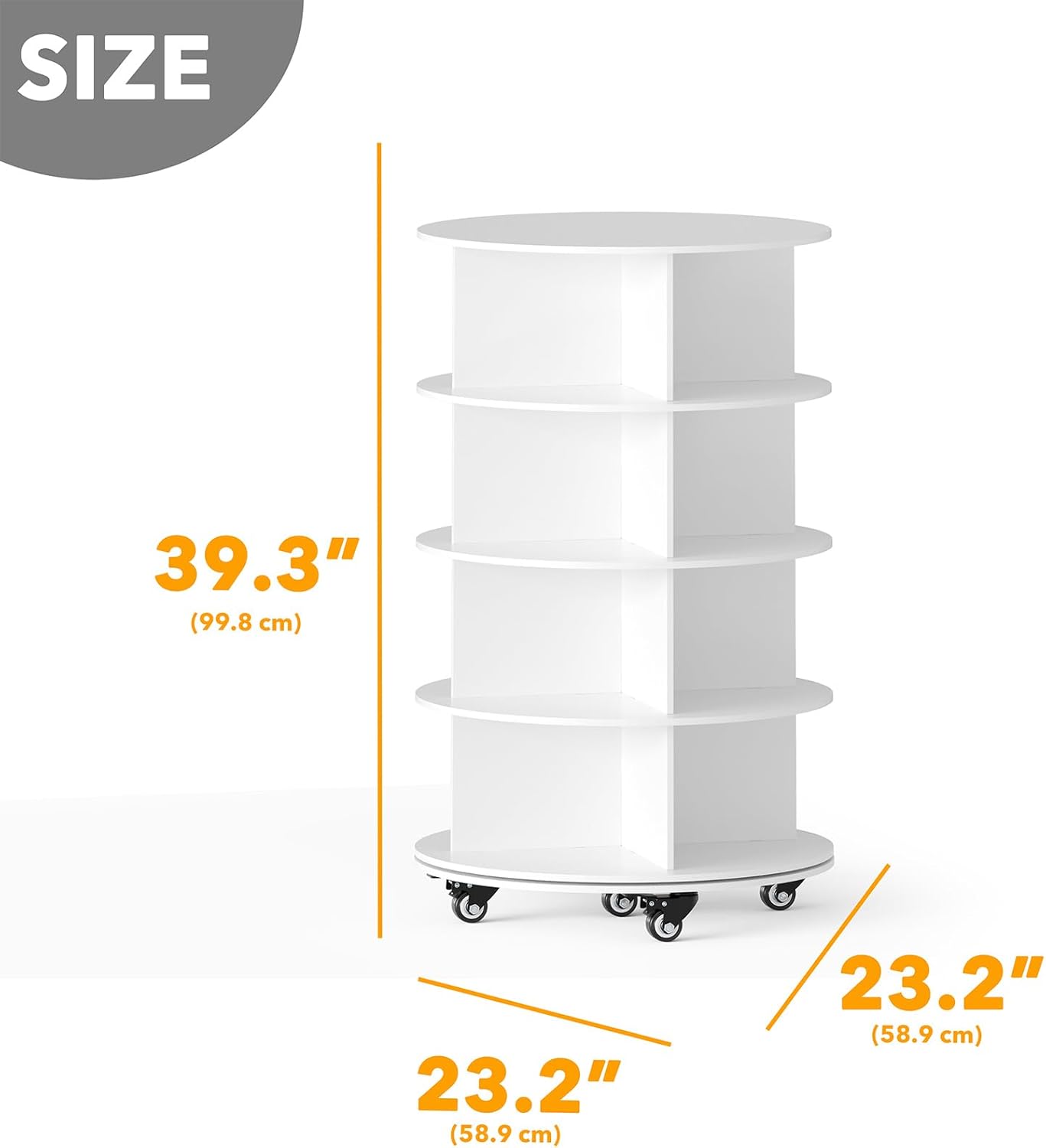 4-Tier Rotating Shoe Rack with Wheels