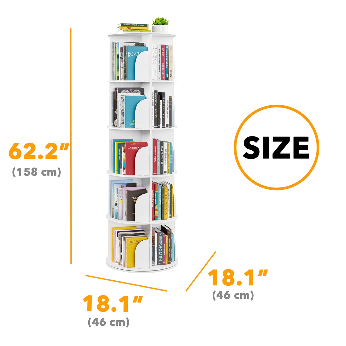 5 Tier Rotating Bookcase