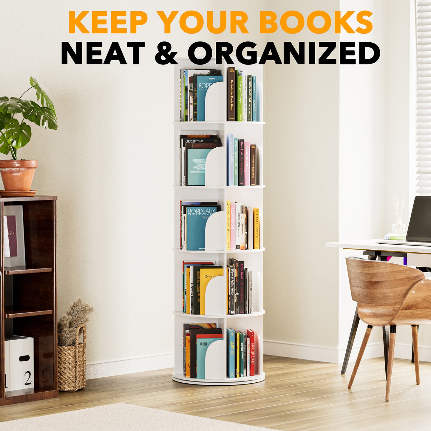 5 Tier Rotating Bookcase