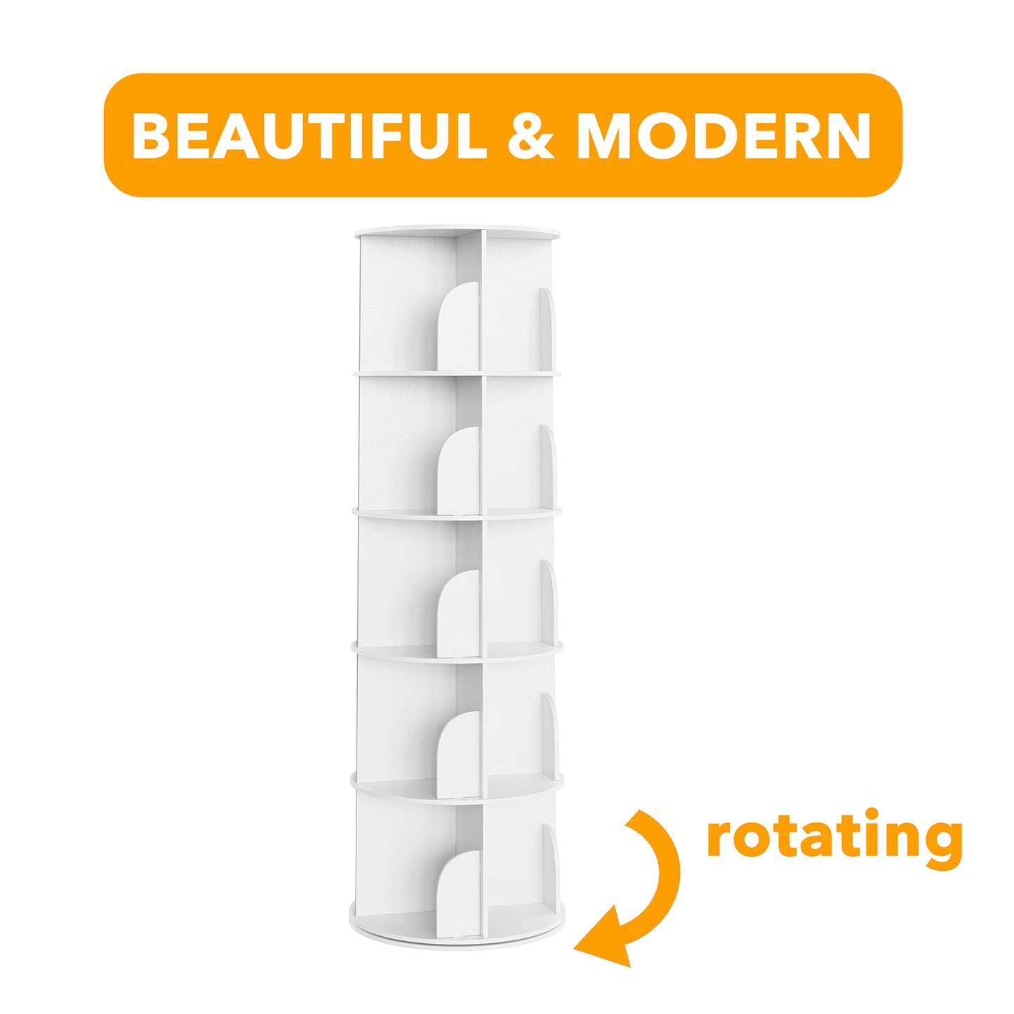 5 Tier Rotating Bookcase