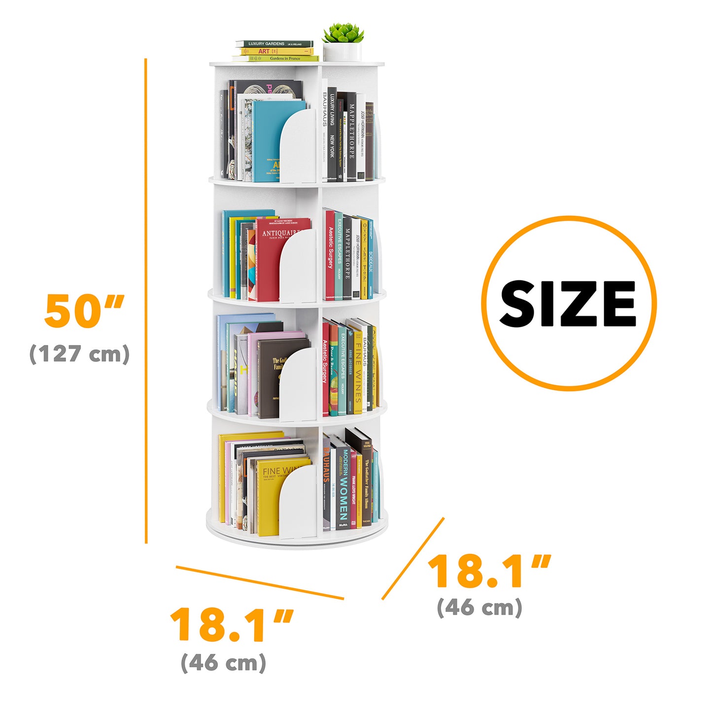 4 Tier Rotating Bookshelf
