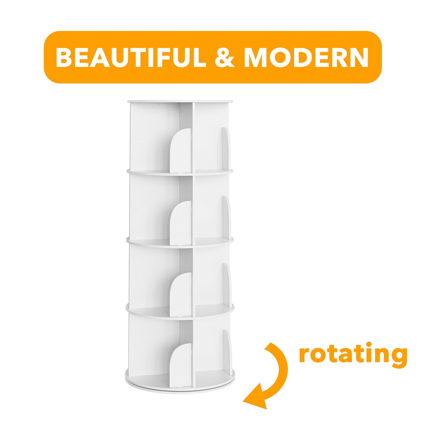 4 Tier Rotating Bookshelf
