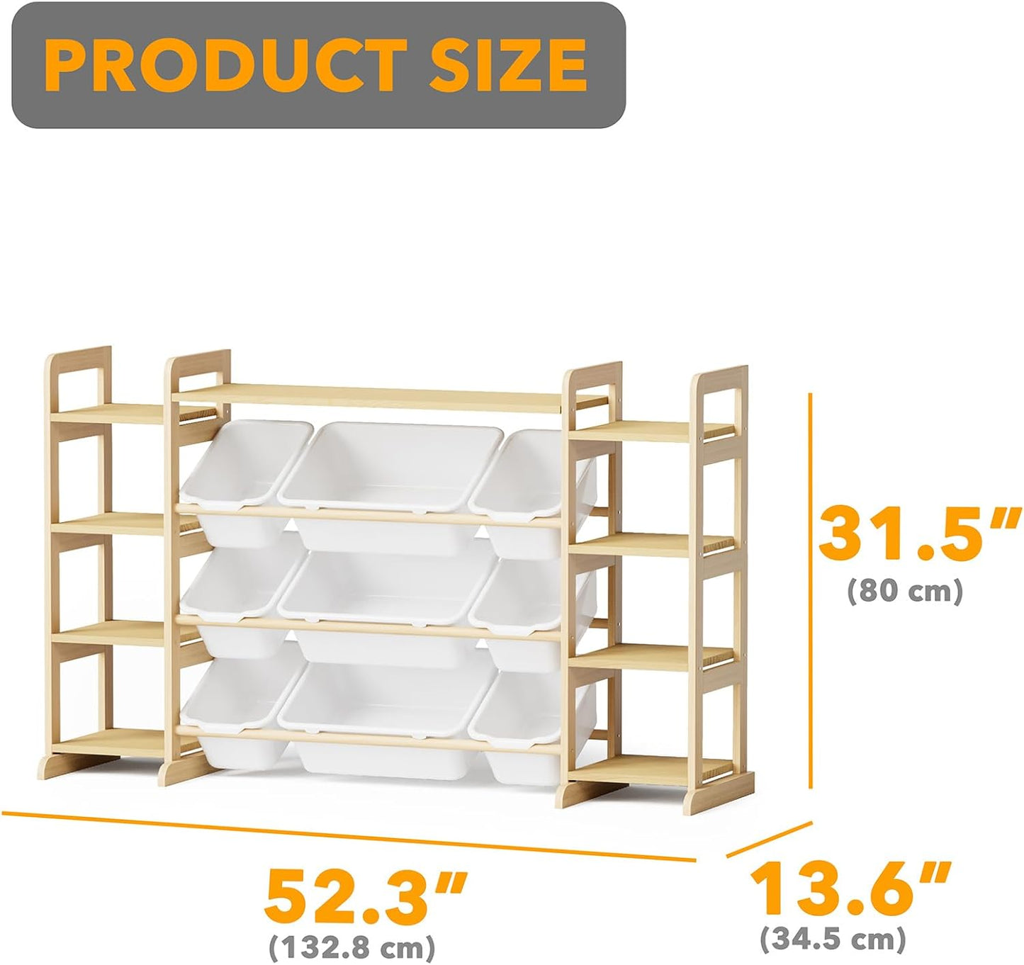 Large Toy Storage Organizer 9 Shelves 9 Bins