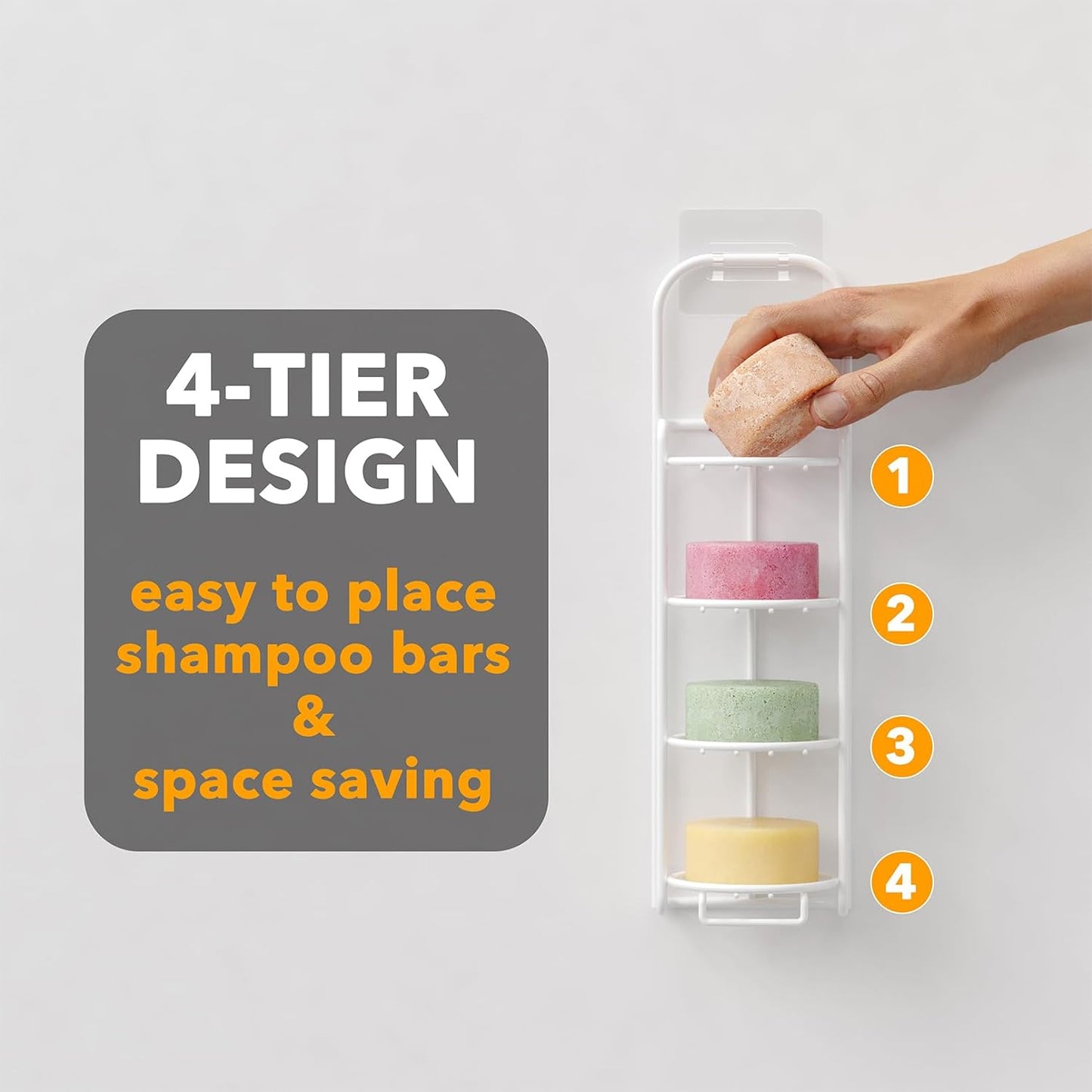 SpaceAid White Soap Hold 4 tier