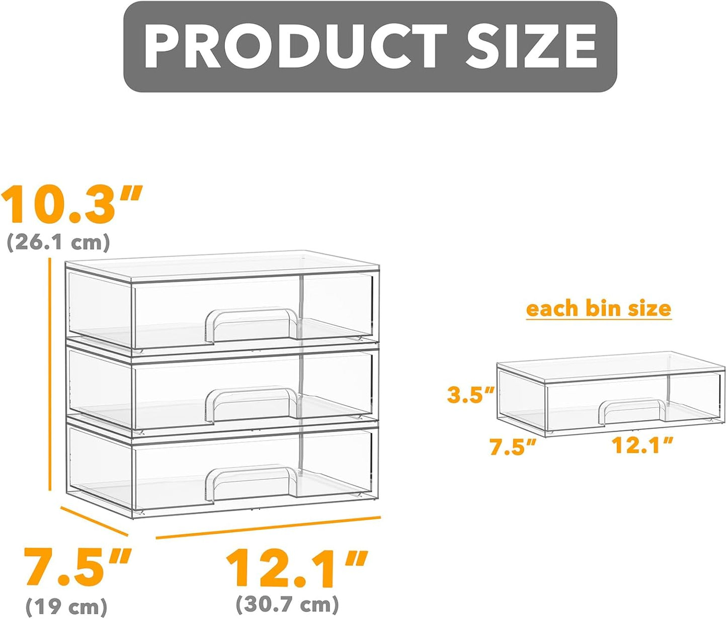 Baby Bottle Organizer by SpaceAid – Countertop & Pantry Storage Solution, 3 Pack, 3L, 10.3"H