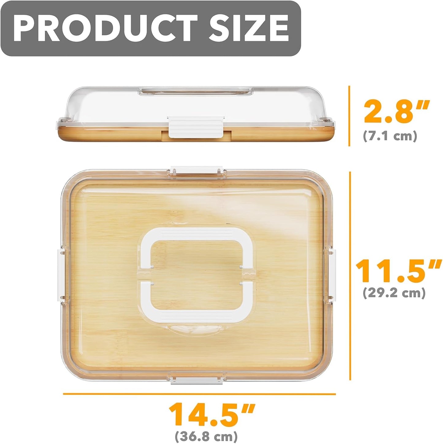 SpaceAid Bamboo Charcuterie Board with Lid 8 Compartments