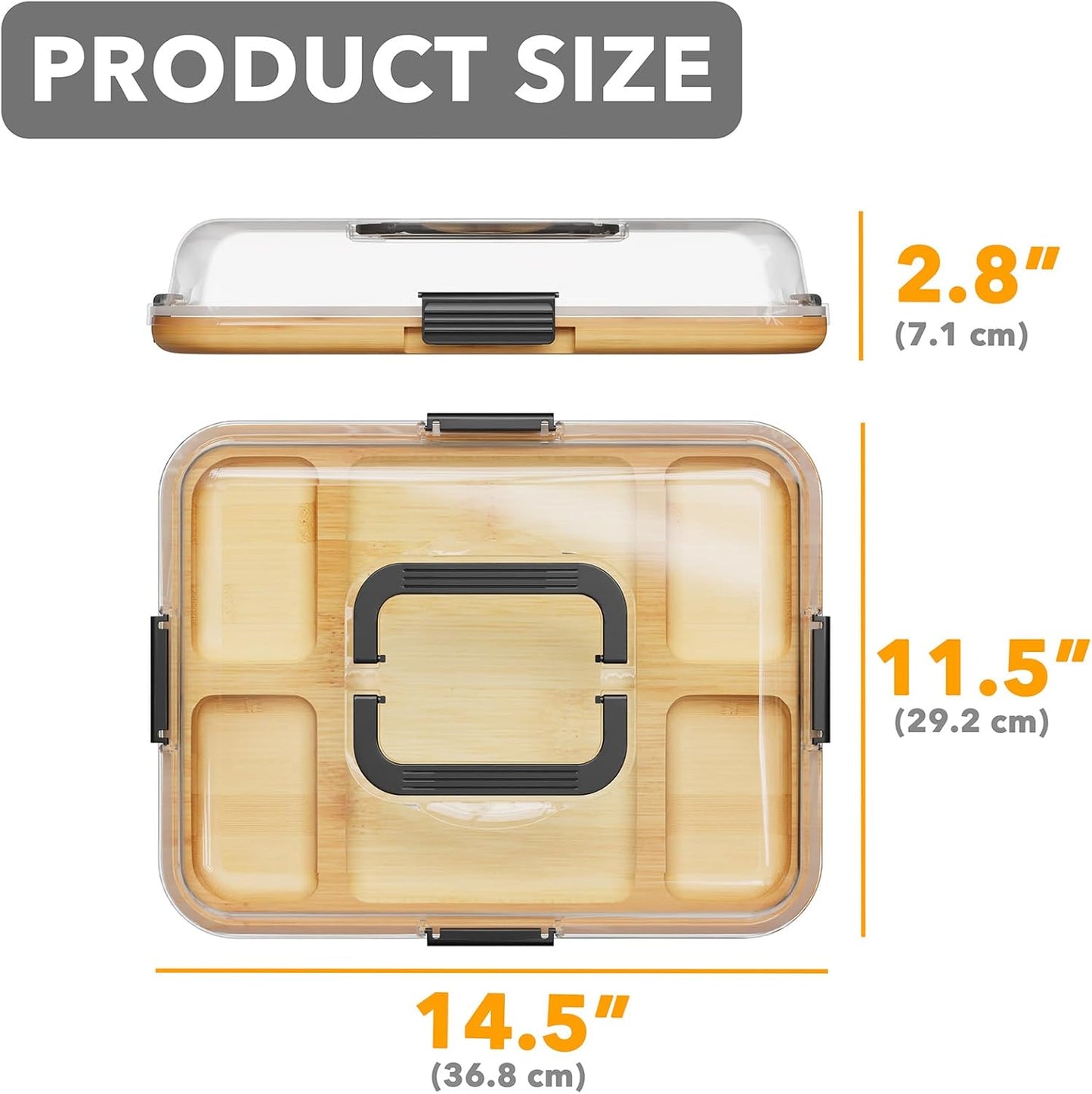 SpaceAid Charcuterie Board and Serving Tray, 5 Compartments